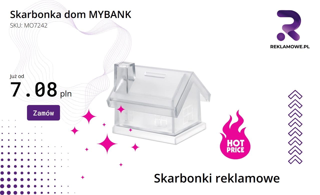 Skarbonka w kształcie domu z napisem MYBANK