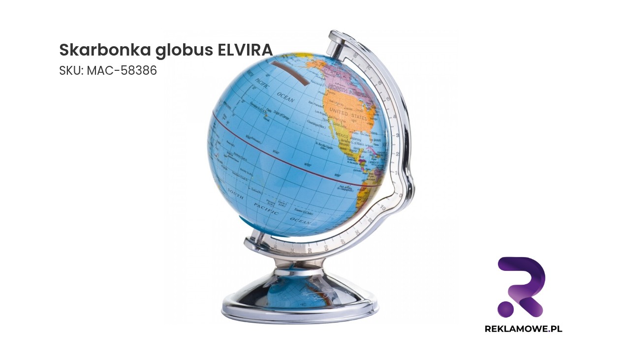 Skarbonka globus ELVIRA – dekoracyjna skarbonka w kształcie globusa